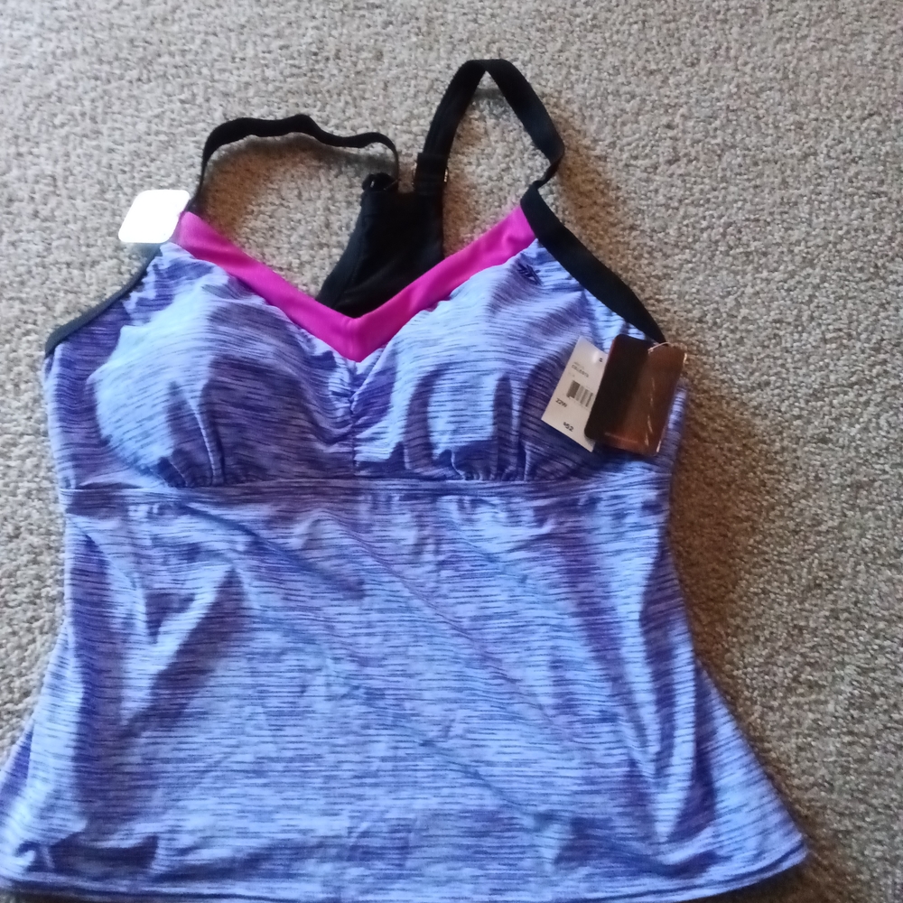 ZeroXposur Black, Pink, and Blue Sports Bra